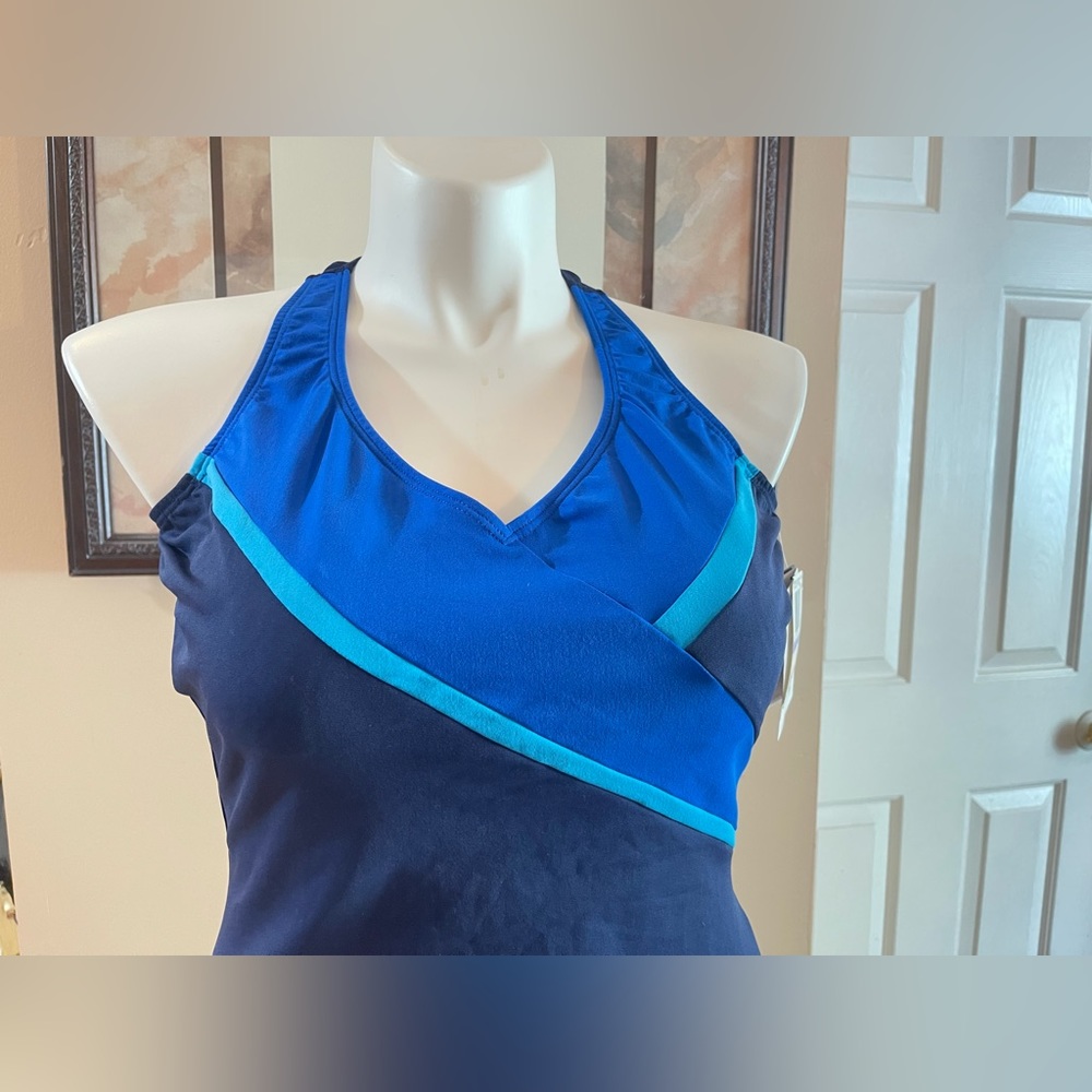 NWT Speedo Classic Endurance 1-PC Swimsuit Nautical Blue Womens 18 Reg Price $80 - Picture 4 of 11